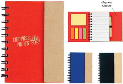 Pittsfield Spiral Notebook With Sticky Notes & Flags