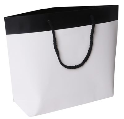 Q1A Small Black And White Boutique Paper Bag