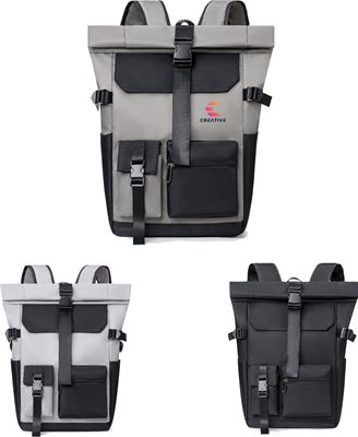Quantra Multi-pocket Roll Top Backpack