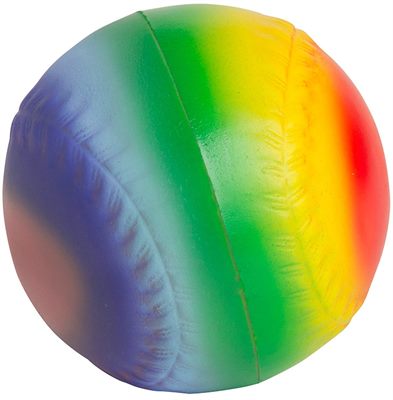 Rainbow Baseball Shaped Stress Reliever