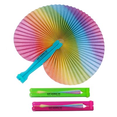 Rainbow Folding Fan