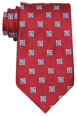 Red Coloured Mendoza Polyester Tie