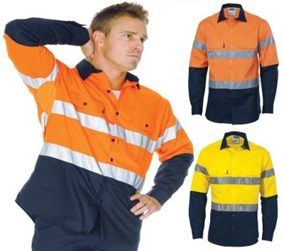 Reflective Tape 2 Tone Work Shirts can be worn during the day or night