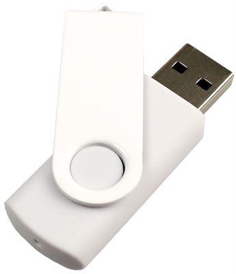 Axis 4GB White USB Flash Drive Lacquered Clip