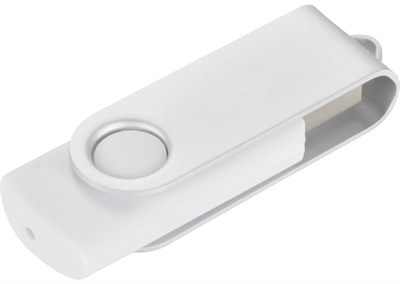 Revolve 4GB White Flash Drive Silver Clip