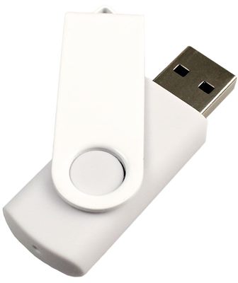 Axis 8GB White USB Flash Drive Lacquered Clip