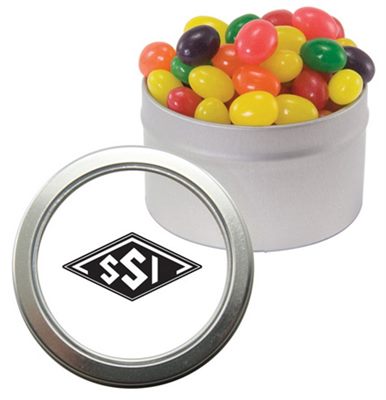 Round Window Tin Filled With Jelly Beans