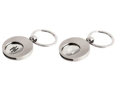 Shopping Cart Coin Round Keyring