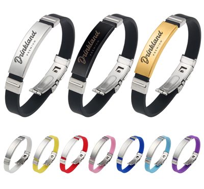 Silicone Rubber Colour Bracelet With Lock Clasp