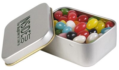 Silver Jelly Bean Tins