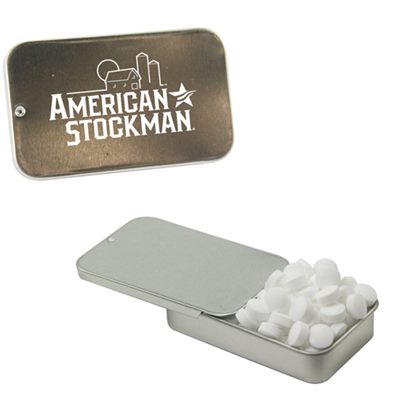 Slider Lid Tin Filled With Sugar Free Peppermints