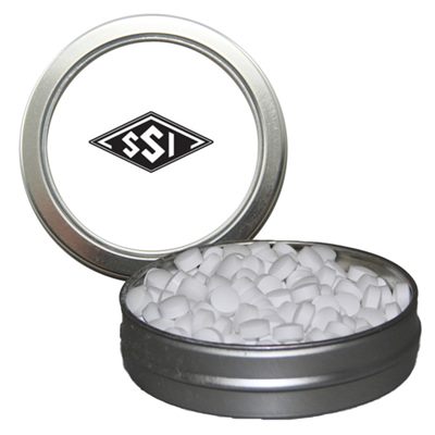 Slim Candy Window Tin Filled With Sugar Free Peppermints