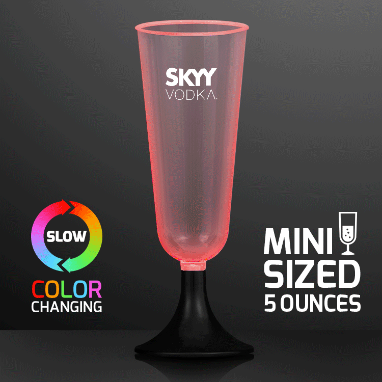 Slow Colour Changing LED Mini Plastic Champagne Glass