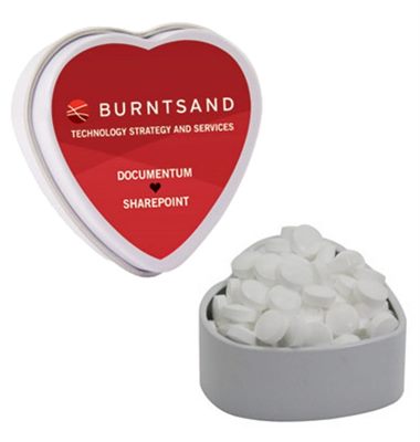 Small Heart Tin Filled With Sugar Free Peppermints