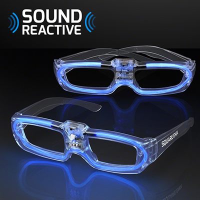 Sound Reactive Blue Party Glasses