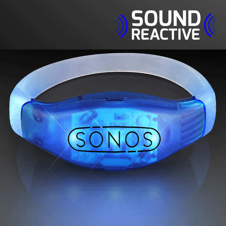 Sound Reactive Illuminate Blue LED Flashing Bracelet