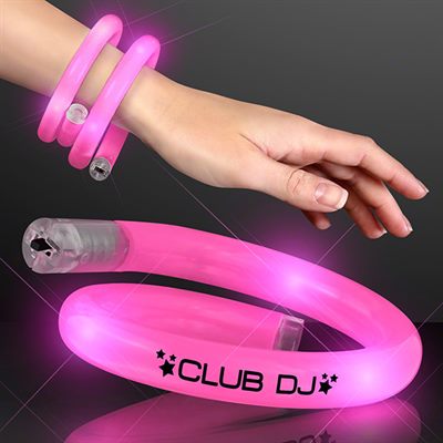 Spiral Pink Wristband With Flashing LED