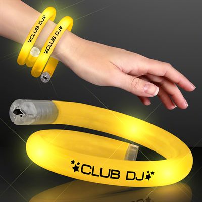 Spiral Yellow Wristband With Flashing LED