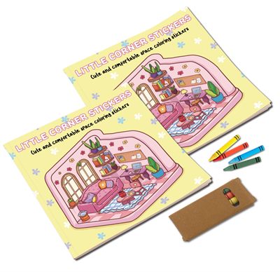 Square Colouring Book And Crayons