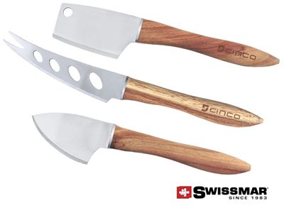 Swissmar® Acacia Handle 3 Piece Cheese Knife Set