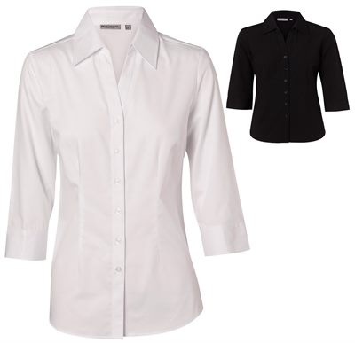 Tamsin Ladies Cotton/Poly Stretch 3/4 Sleeve Shirt