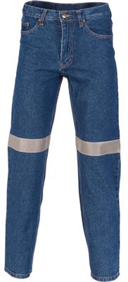 Taped Denim Stretch Jeans