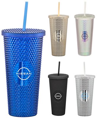 Textured Tumbler With Straw