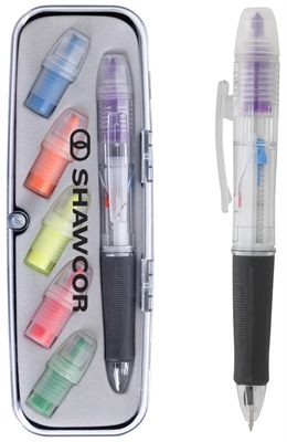 Tri Colour Pen And Highlighter Set