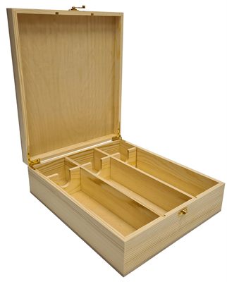 Triple Hinged Timber Wine Box