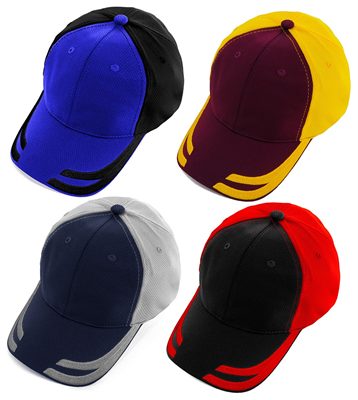 Two-tone Peaked Caps are colourful peaked hats