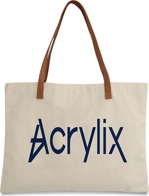 Vervana PU Leather Handle Canvas Tote