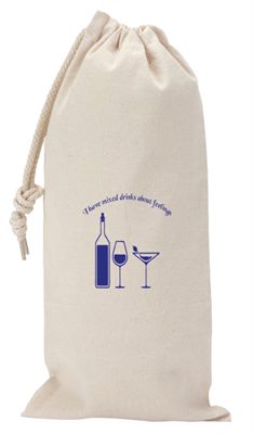 Vintner Canvas Drawstring Wine Gift Bag