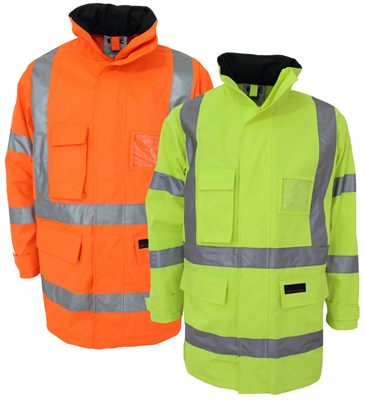 Waterproof Hi Vis H Pattern Biomotion Taped Rain Jacket