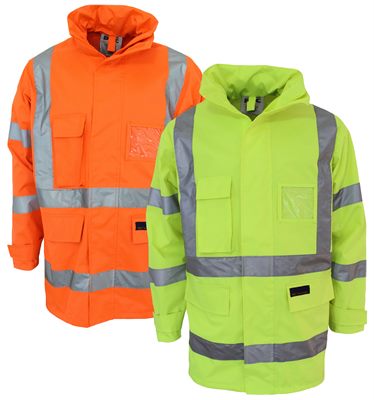 Waterproof Hi Vis X Back And Biomotion Taped Rain Jacket