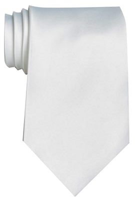 White Coloured Silk Tie