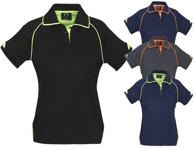 Womens Breathable Fluro Trimmed Polo