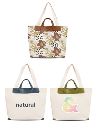 Zafira Leather Handle Canvas Bag