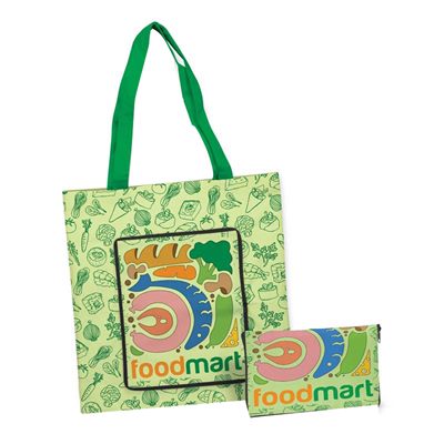 Zippered Compact Full Colour Printed Cotton Shopper