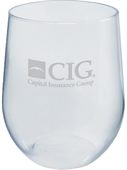 12oz Clear PVC Stemless Wine Glass