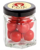 30 gram Small Hexagon Jar Chocolate Red Balls