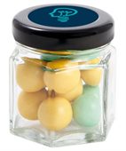 30 gram Small Hexagon Jar Corporate Colour Chocolate Balls