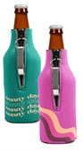 375ml Long Neck Zippered Stubby Cooler With Bottle Opener