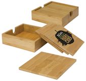 4 Bamboo Coaster Set