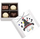 4 Piece Belgian Chocolate With Printed Sleeve Gift Box