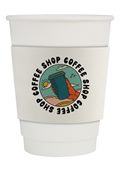 420ml Double Wall Compostable Paper Coffee Cup With Sleeve