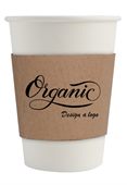 420ml PLA Single Wall Compostable Paper Coffee Cup With Sleeve