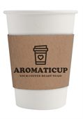 420ml Single Wall Compostable Paper Coffee Cup With Sleeve