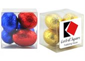 5 Mini Easter Eggs In Clear Plastic Cube