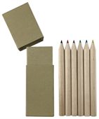 6 Piece Mini Colouring Pencil  Recycled Box Pack