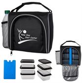 Lunch Cooler WIth 6 Pack Container Set